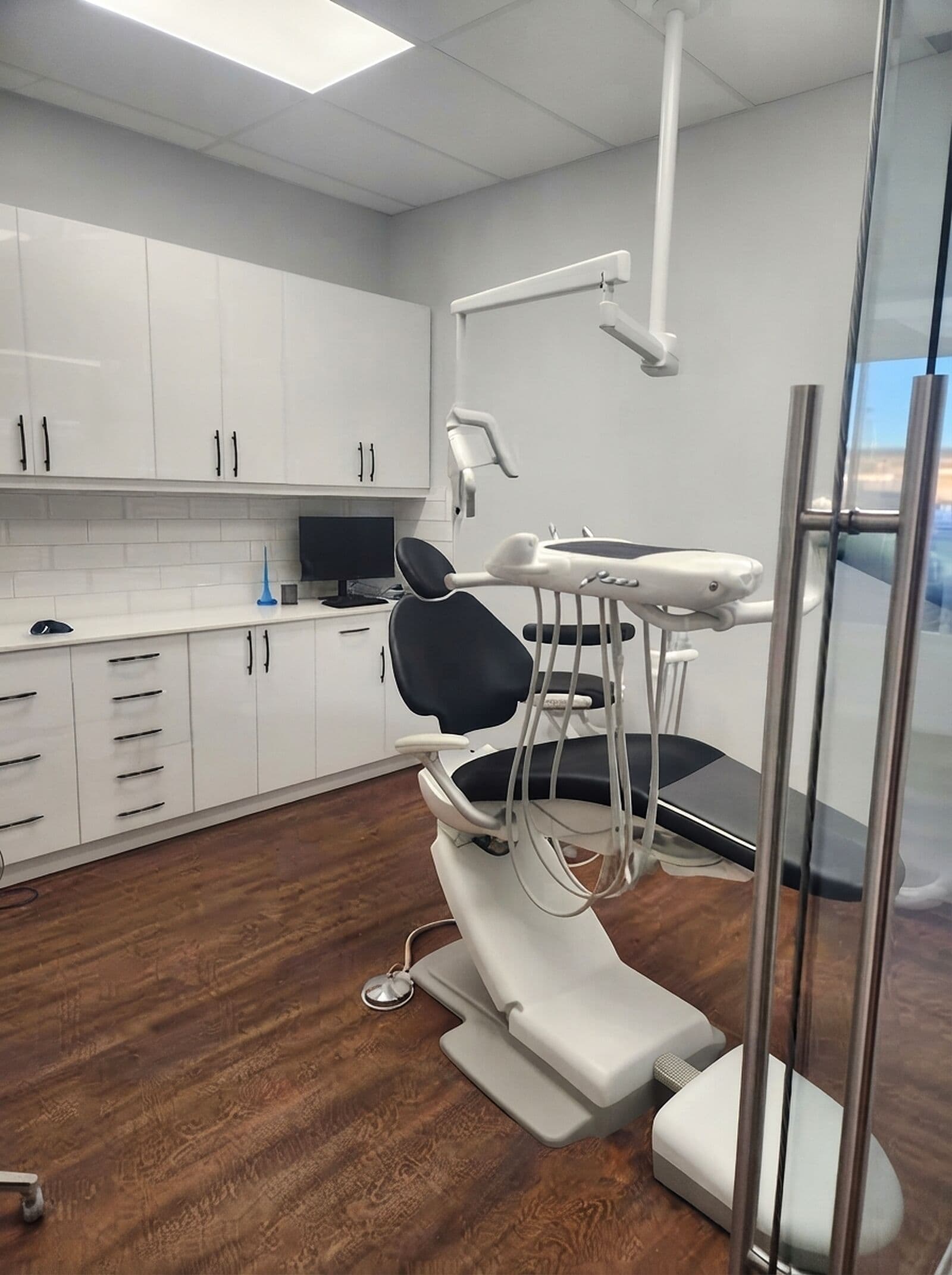 Private treatment room with a modern dental chair at Riverside Landing Dental